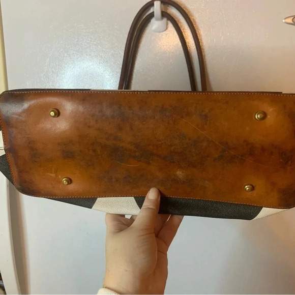 Brahmin Big Dots Brown Tote Bag Leather - Picture 4 of 13